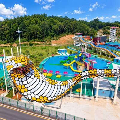 Qualität Cobra Wasserrutsche Große Glasfaser Spannung für den Außen-Wasserpark Fabrik