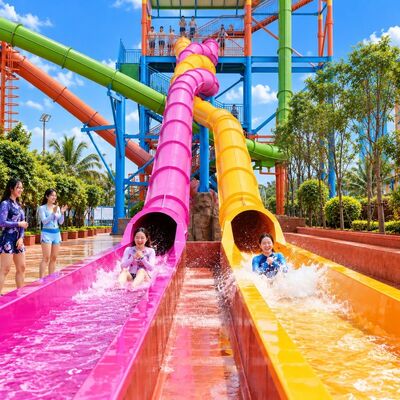 Hot Sale Fiberglass Spiral Water Slide Fiberglass For Aquatic Park Adult Swimming Pool