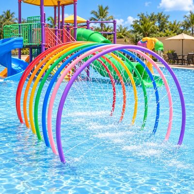 Colorful Rainbow Water Spray Arch With Custom Sizes For Kids Splash Pads With 63mm Pipe