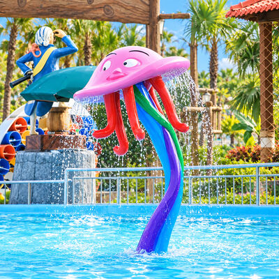 Ein guter Preis. Bunter Quallen-Spritzpark-Ausrüstung mit Wassersprühfunktion für Spielbereiche für Kinder online