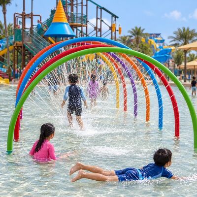 Ein guter Preis. Galvanisierter Stahl Regenbogen Wasser Schleifen Wasser Sprühgerät für interaktive Wasserspielplatz Spiele online