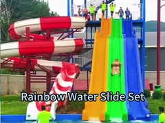 Rainbow Fiberglass Wasserrutsche Set, kommerzieller Wasserpark Fiberglass Wasserrutsche, Aqua Wasserrutsche