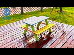 Mehrfarbenswimmingpool-Zusatz-nicht giftiger 4-Sitze- Kinderpicknicktisch-Bank-Satz