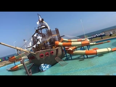 Beliebter Aqua Park Wasserspielplatz für Kinder Piratenschiff Pool Rutschen mit Planschbecken